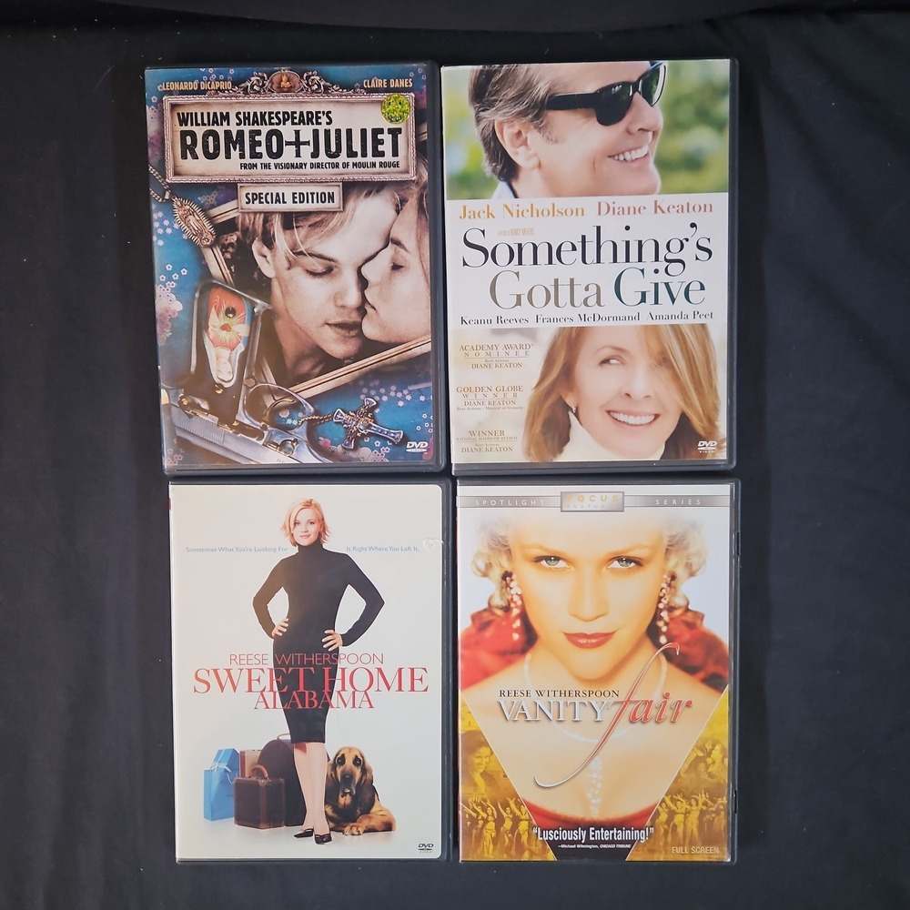 Drama DVD's Romeo and Juliet, Something's Gotta Give, Sweet Home Alabama, Vanity